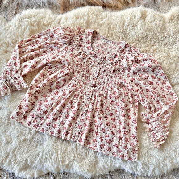 ✨💋SOLD💋🎶🦚🌹DÔEN ‘Hickory’ Organic Peter Pan Collar Songbird Toile XXL✨ - Picture 17 of 17